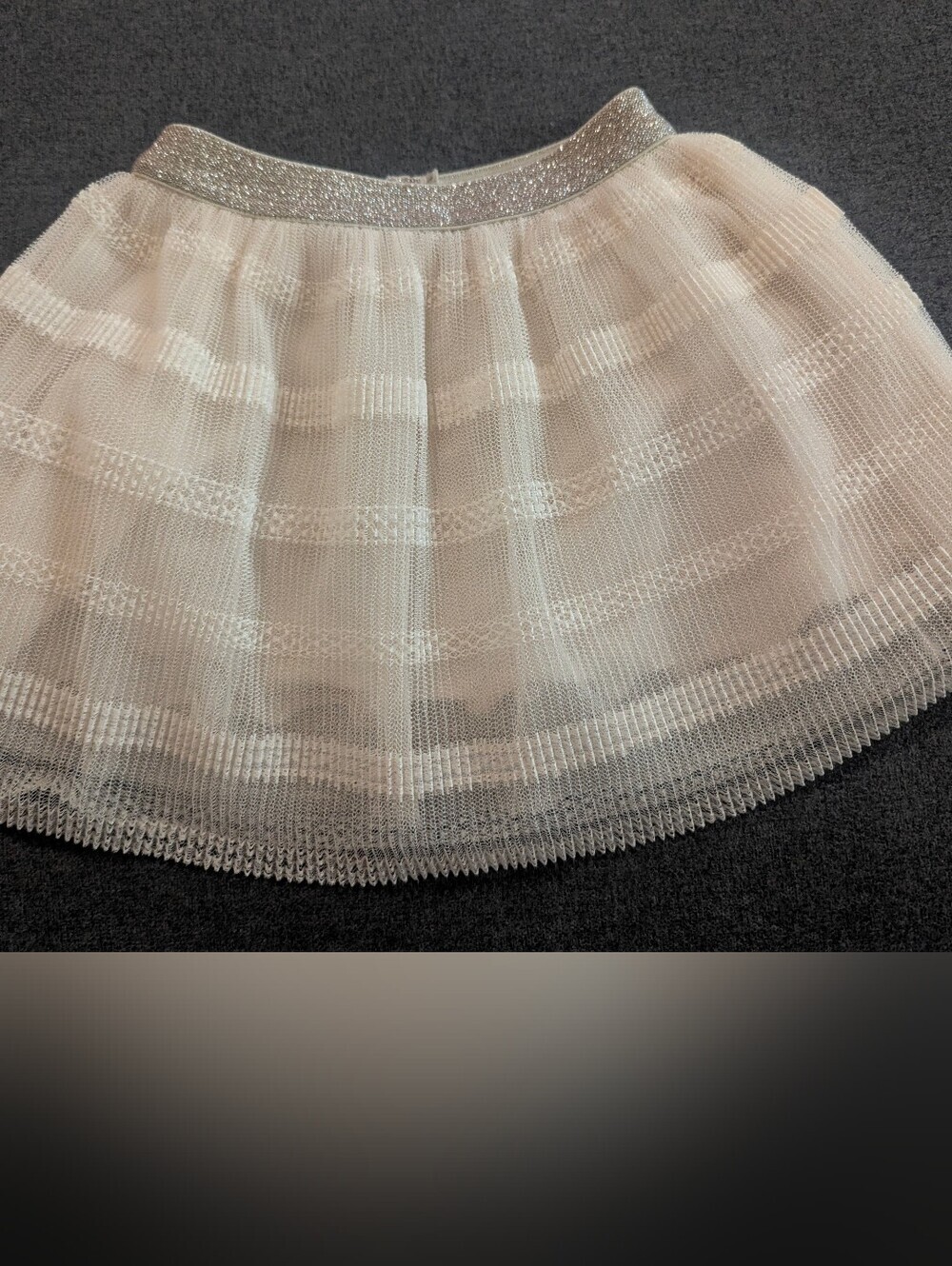 Mayoral Cream Tulle Skater Skirt with Sparkle Waistband
